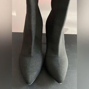 Express Boots Women's Sock Booties Black Pull On Pointed Toe Stiletto Heels
